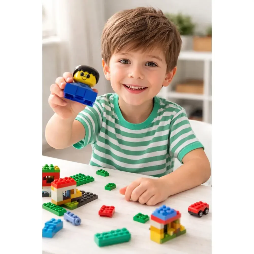 LEGO Minifigure Toy with Blue Outfit, Educational & Fun - Picture 1 of 2